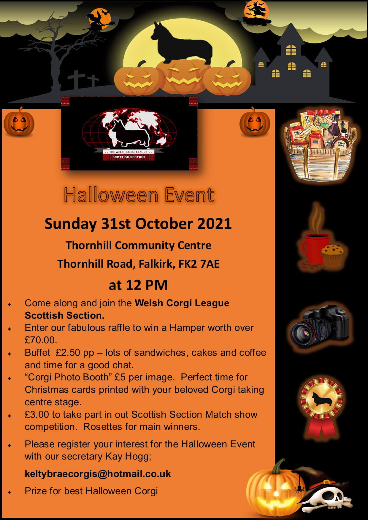flyer for welsh corgi league halloween event